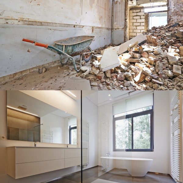 Bathtub,In,Corian,,Faucet,And,Shower,In,Tiled,Bathroom,,